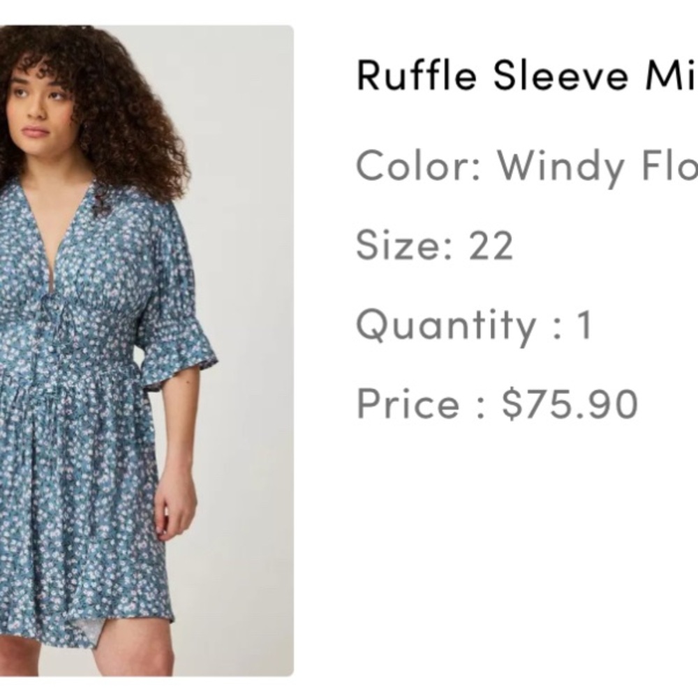 NWT Torrid Ruffle Sleeve Mini Dress